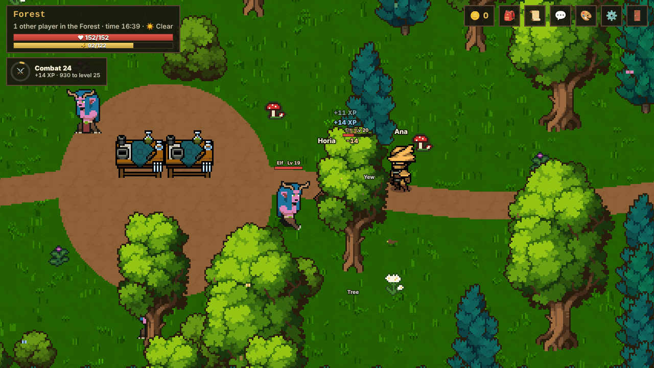 Two friends hold off the Forest monsters together.