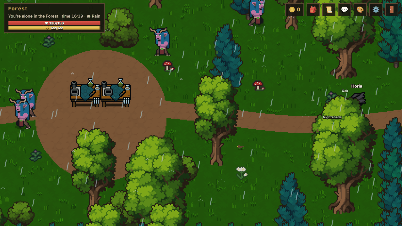 Rain in the Forest. Fish bite sooner when it pours.