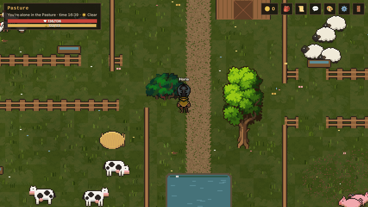 The Pasture: eggs, wool, milk and a lot of chickens.