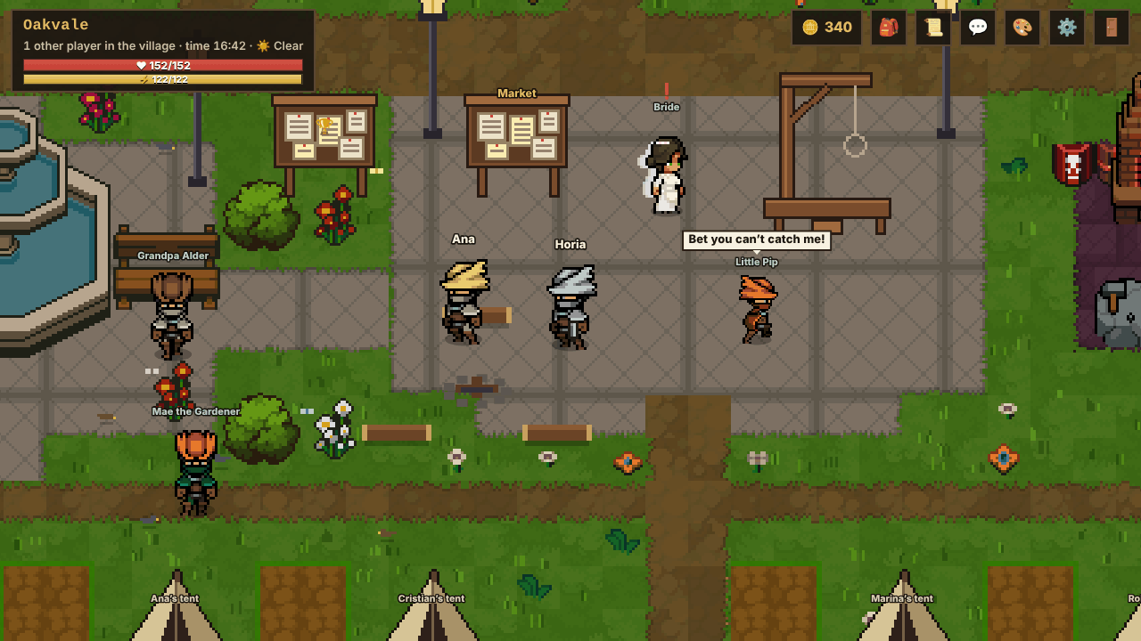 Oakvale at noon, with the villagers on their rounds.